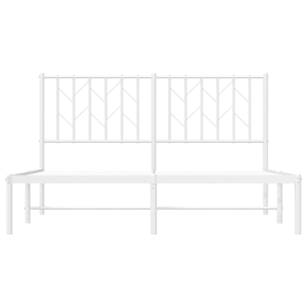 Bedframe Metaal 140 x 190 cm Wit met hoofdbord