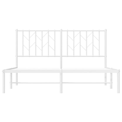 Bedframe Metaal 140 x 190 cm Wit met hoofdbord