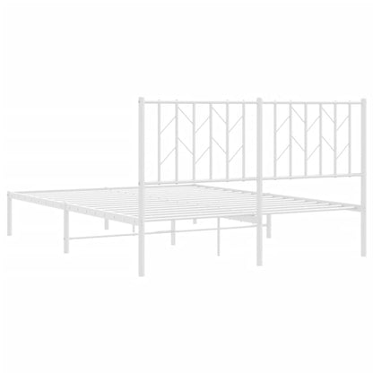 Bedframe Metaal 140 x 190 cm Wit met hoofdbord