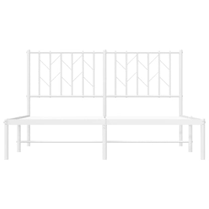 Bedframe Metaal 140 x 200 cm Wit met hoofdbord