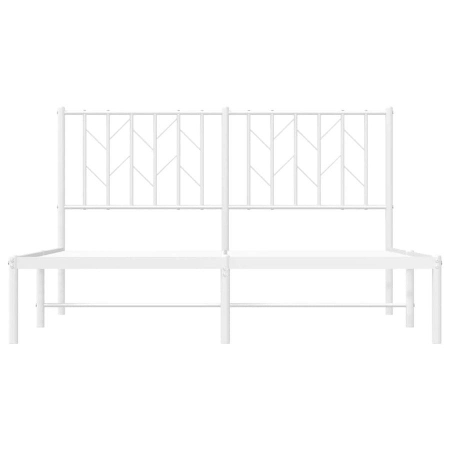 Bedframe Metaal 140 x 200 cm Wit met hoofdbord