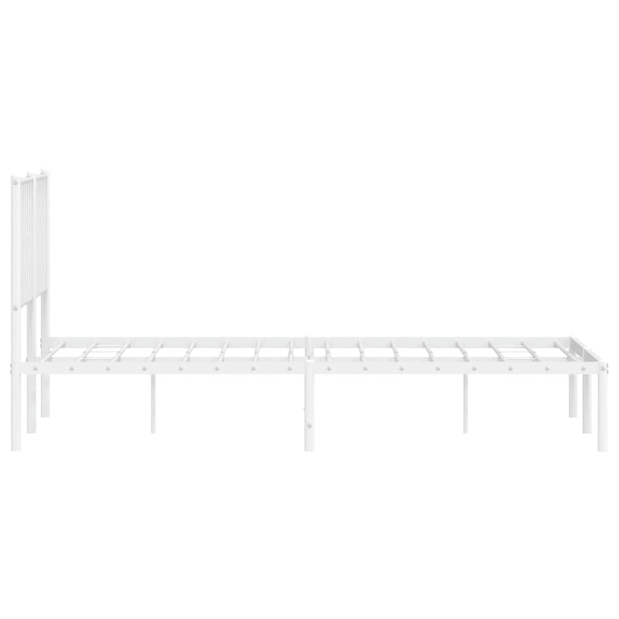 Bedframe Metaal 140 x 200 cm Wit met hoofdbord