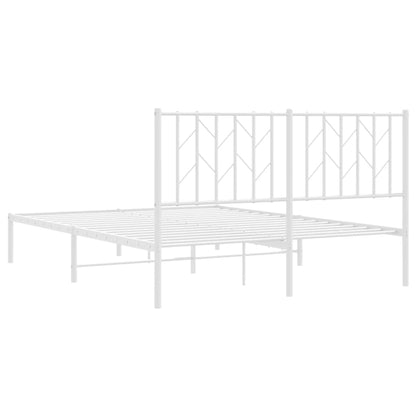 Bedframe Metaal 140 x 200 cm Wit met hoofdbord