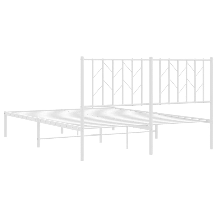 Bedframe Metaal 140 x 200 cm Wit met hoofdbord