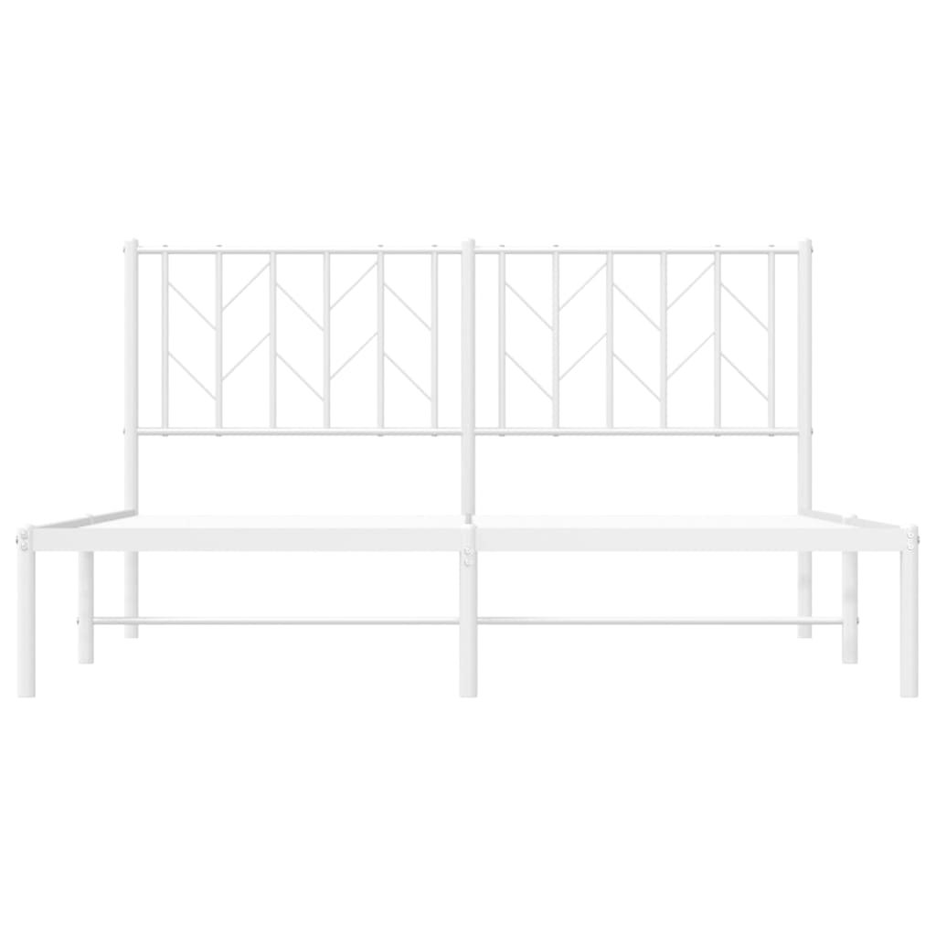 Bedframe Metaal 150 x 200 cm Wit met hoofdbord