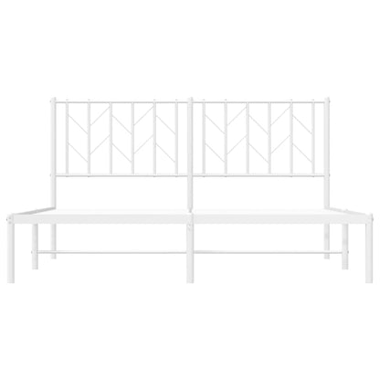 Bedframe Metaal 150 x 200 cm Wit met hoofdbord