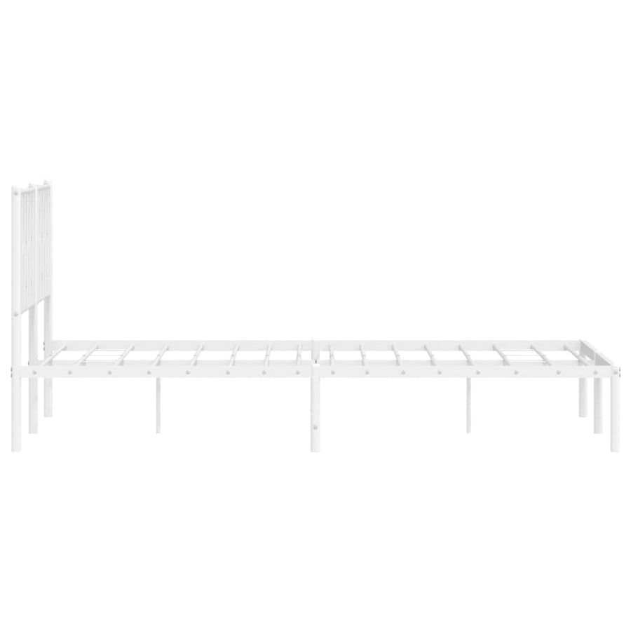 Bedframe Metaal 150 x 200 cm Wit met hoofdbord