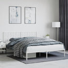 Bedframe Metaal 160 x 200 cm Wit met hoofdbord