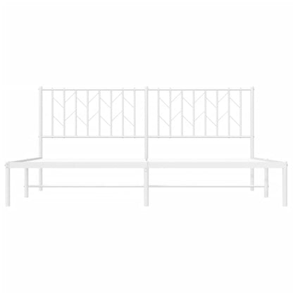 Bedframe Metaal 183 x 213 cm Wit met hoofdbord