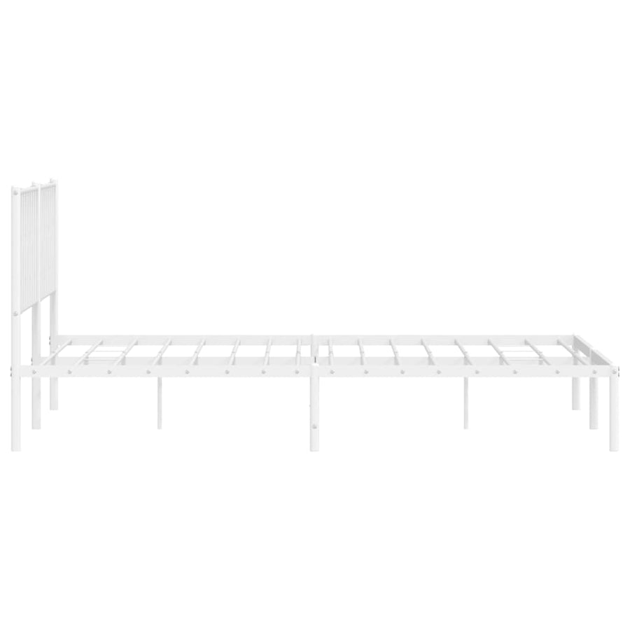 Bedframe Metaal 183 x 213 cm Wit met hoofdbord