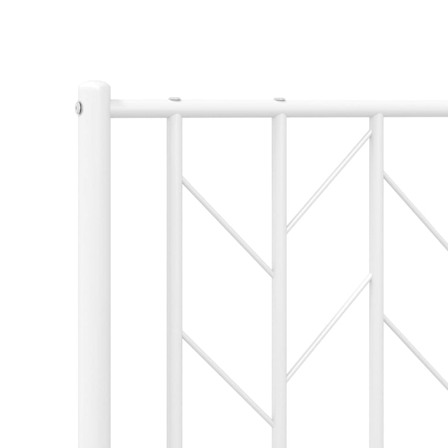 Bedframe Metaal 193 x 203 cm Wit met hoofdbord