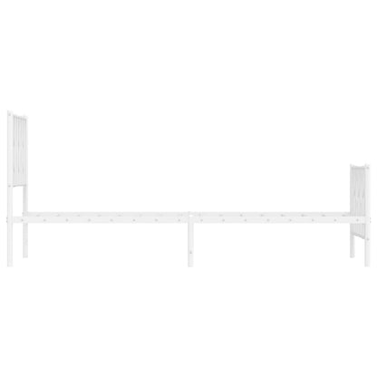 Bedframe Met Hoofd- En Voeteneinde Metaal 80 x 200 cm Wit met hoofdbord & voetbord