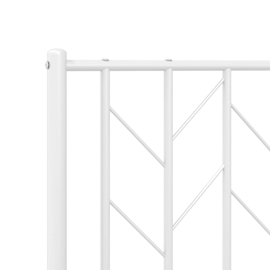 Bedframe Met Hoofd- En Voeteneinde Metaal 100 x 190 cm Wit met hoofdbord & voetbord