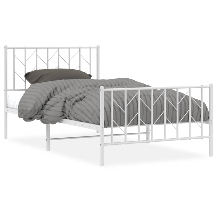 Bedframe Met Hoofd- En Voeteneinde Metaal 100 x 200 cm