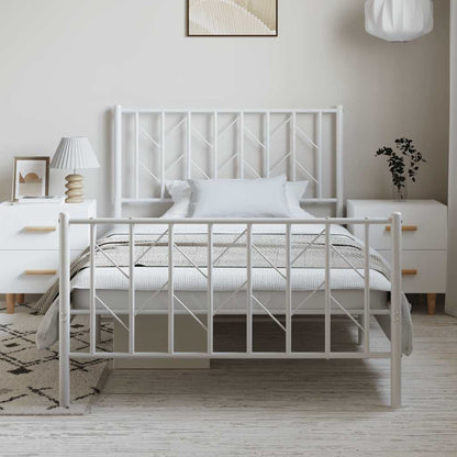 Bedframe Met Hoofd- En Voeteneinde Metaal 100 x 200 cm