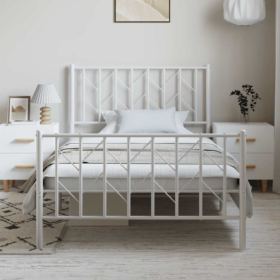 Bedframe Met Hoofd- En Voeteneinde Metaal 100 x 200 cm