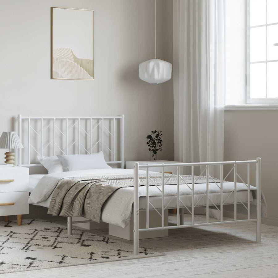 Bedframe Met Hoofd- En Voeteneinde Metaal 100 x 200 cm