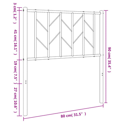 Hoofdbord Metaal 75 cm Wit