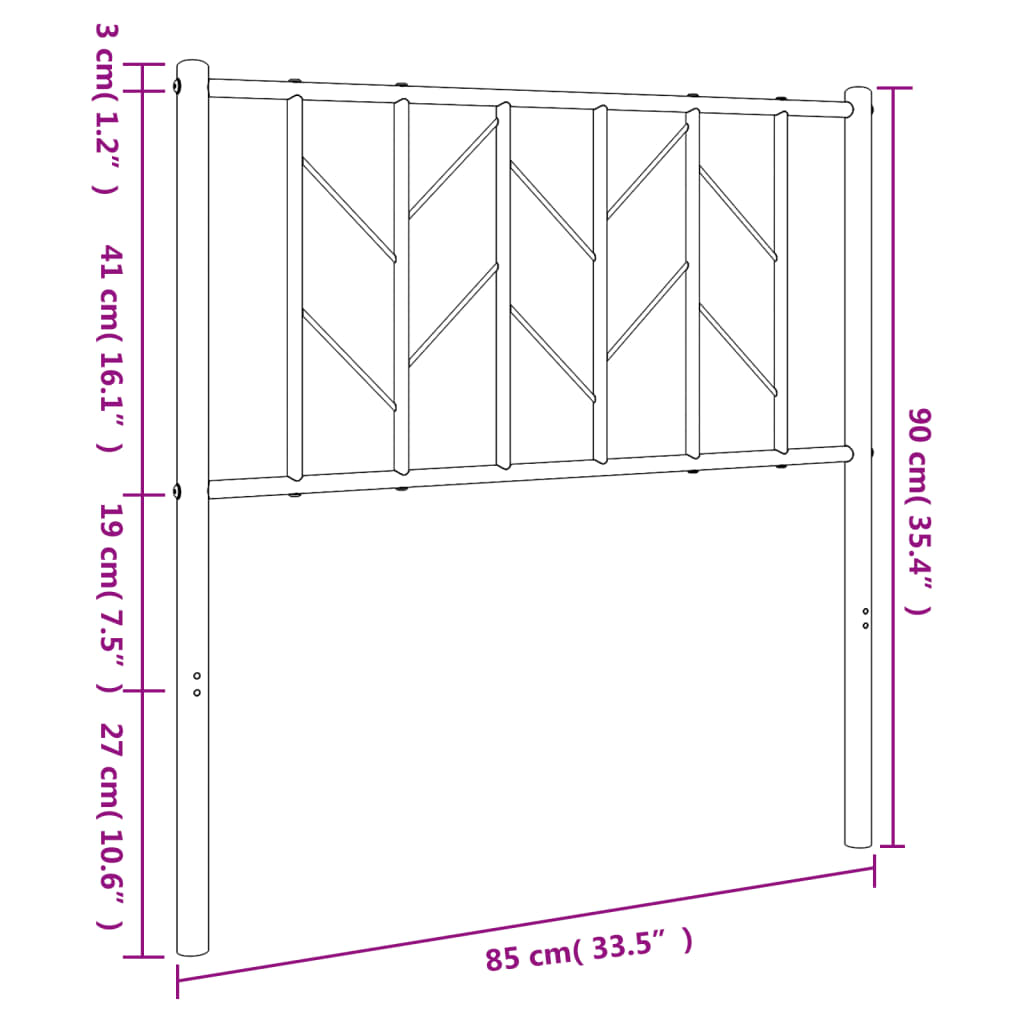 Hoofdbord Metaal 80 cm Wit