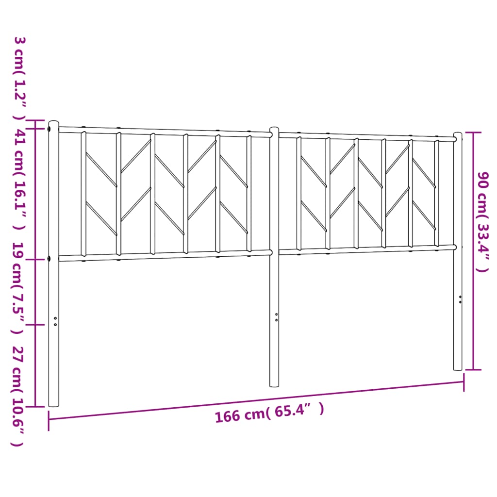 Hoofdbord Metaal 160 cm Wit