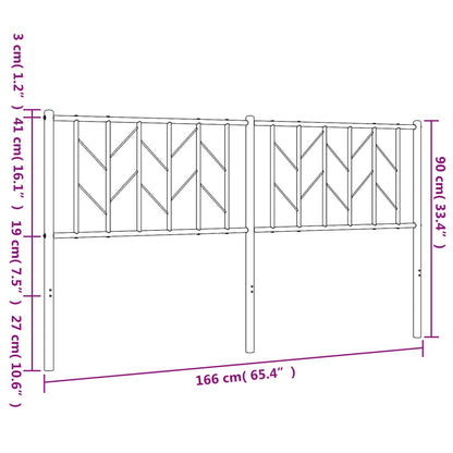 Hoofdbord Metaal 160 cm Wit