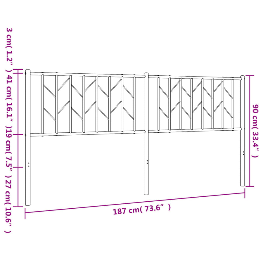 Hoofdbord Metaal 180 cm Wit