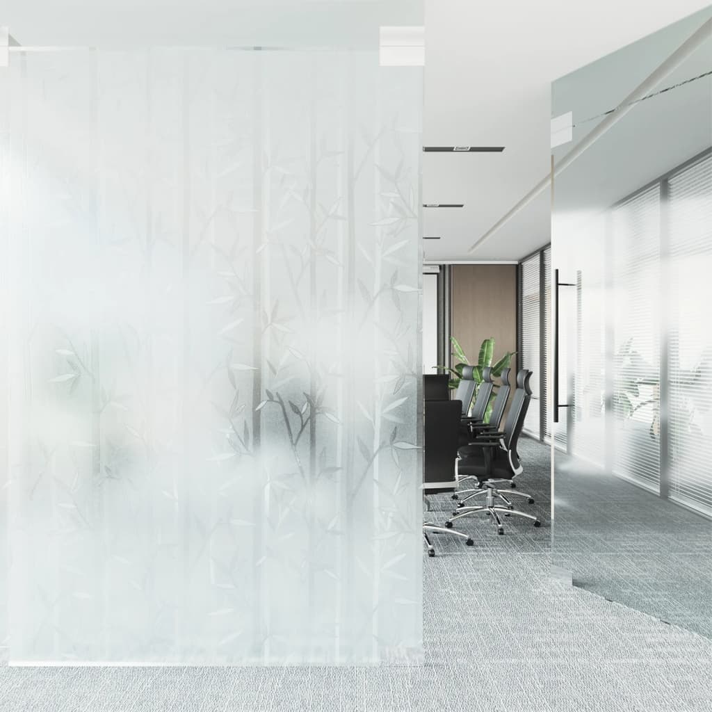 Raamfolies 2 st mat bamboepatroon PVC
