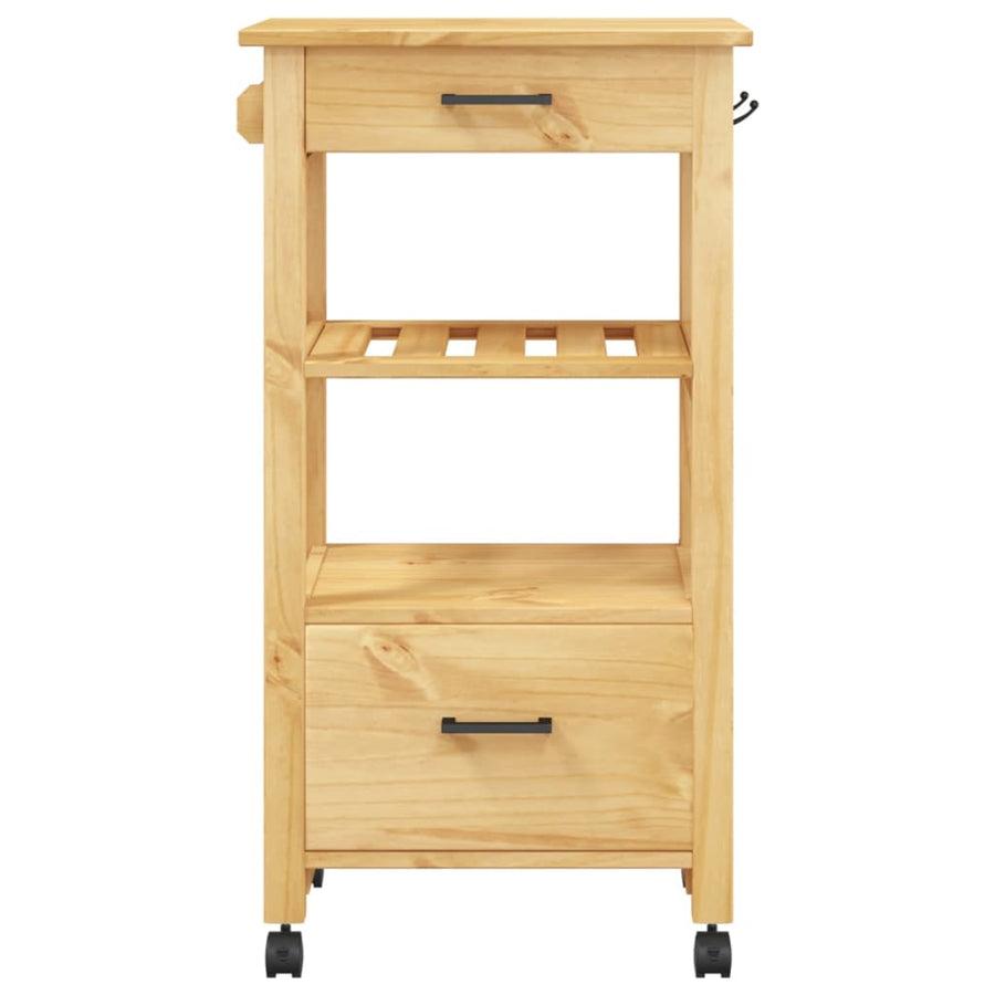 Keukentrolley Monza 48X40X90 Cm Massief Grenenhout Bruin