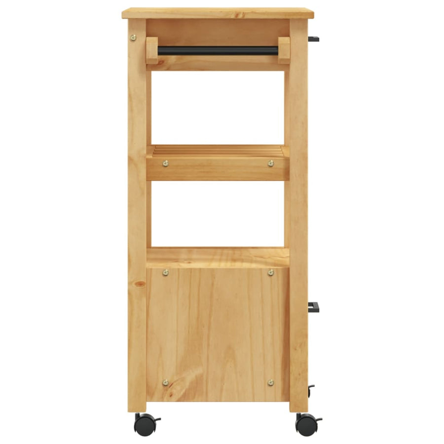 Keukentrolley Monza 48X40X90 Cm Massief Grenenhout Bruin