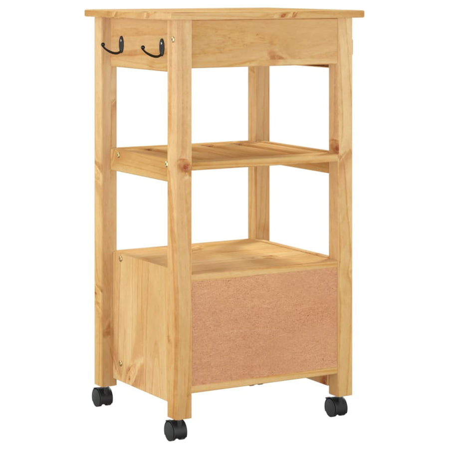 Keukentrolley Monza 48X40X90 Cm Massief Grenenhout Bruin