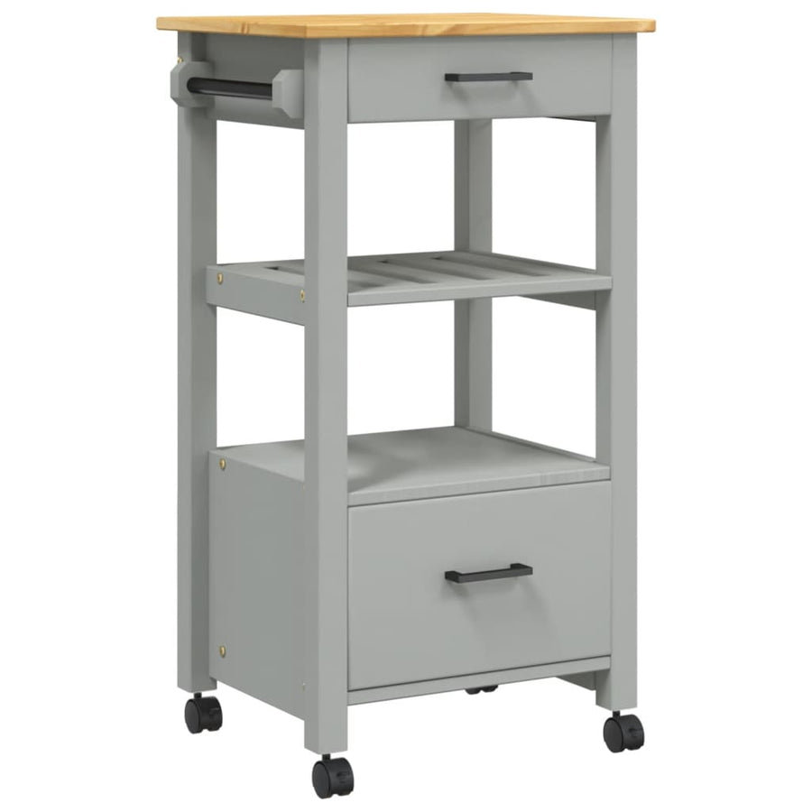 Keukentrolley Monza 48X40X90 Cm Massief Grenenhout Grijs