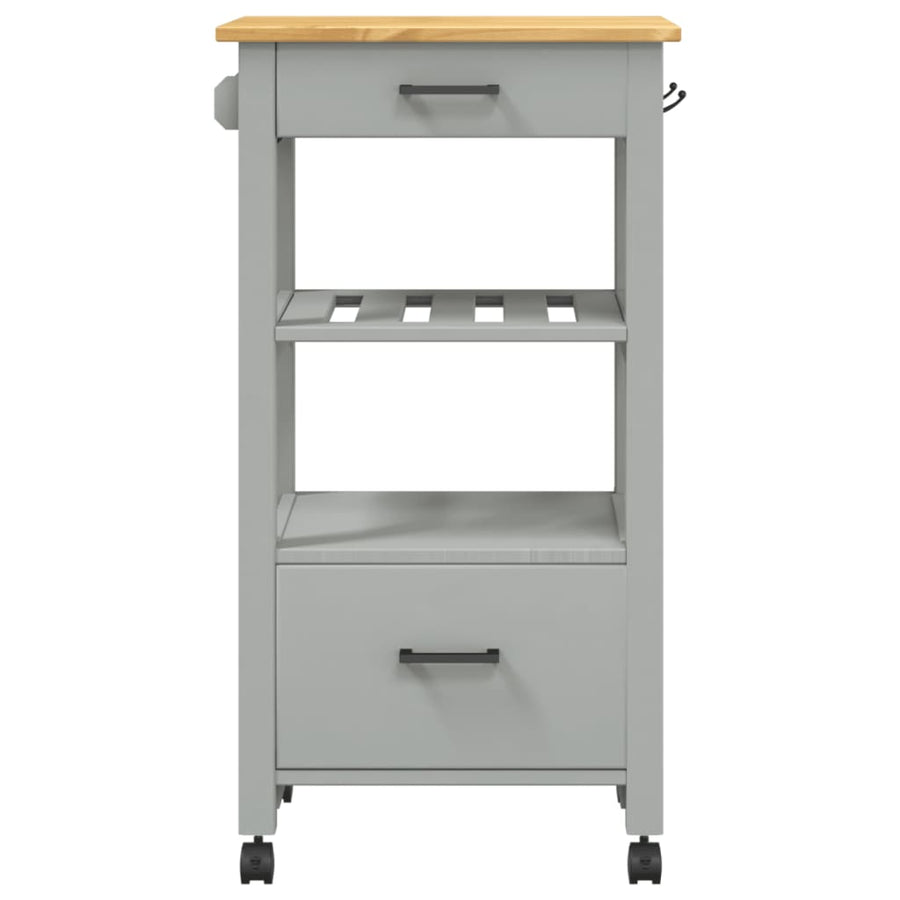Keukentrolley Monza 48X40X90 Cm Massief Grenenhout Grijs