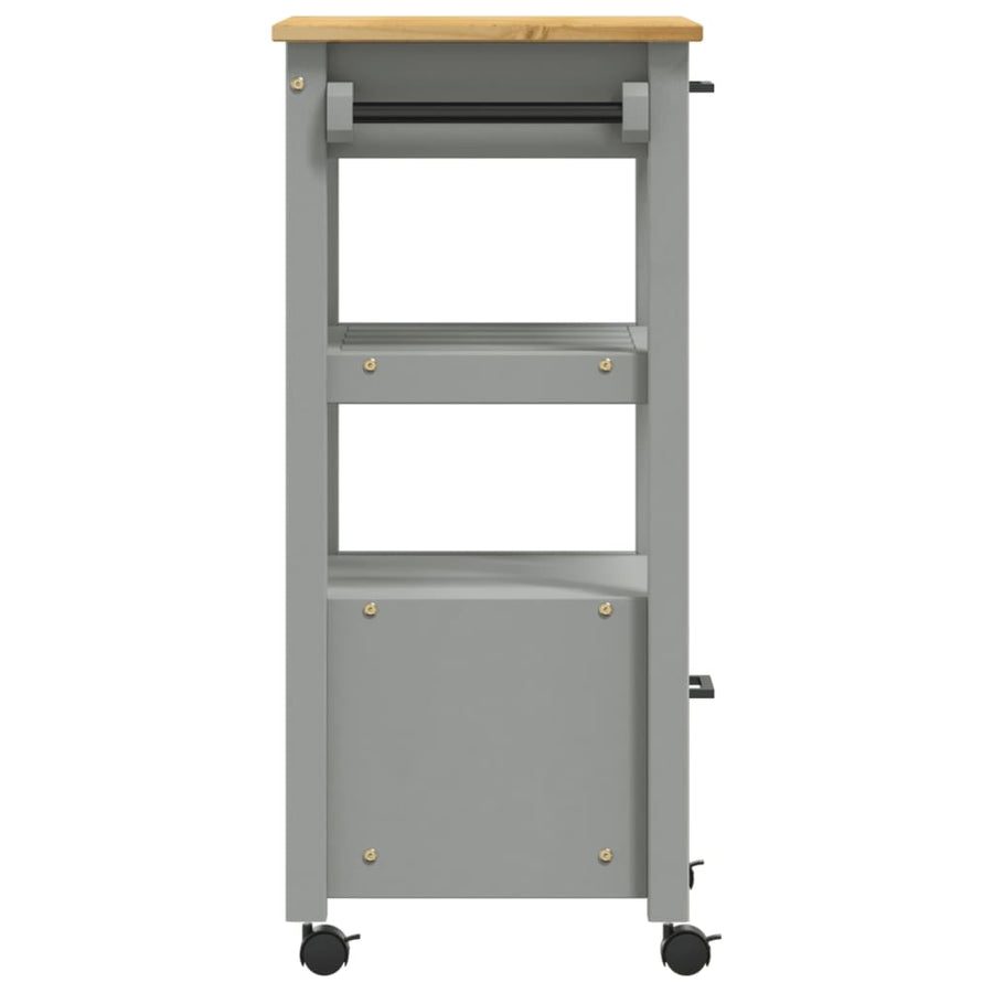 Keukentrolley Monza 48X40X90 Cm Massief Grenenhout Grijs