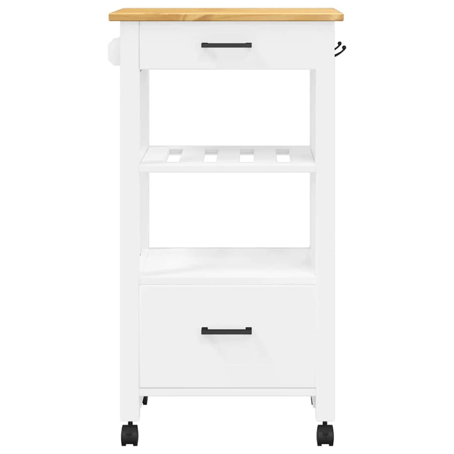 Keukentrolley Monza 48X40X90 Cm Massief Grenenhout Wit