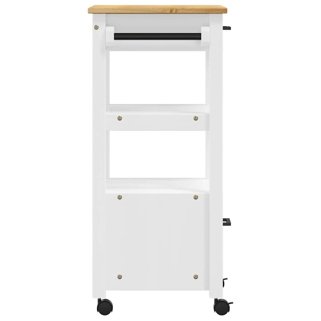 Keukentrolley Monza 48X40X90 Cm Massief Grenenhout Wit