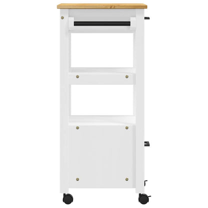 Keukentrolley Monza 48X40X90 Cm Massief Grenenhout Wit