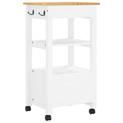 Keukentrolley Monza 48X40X90 Cm Massief Grenenhout Wit