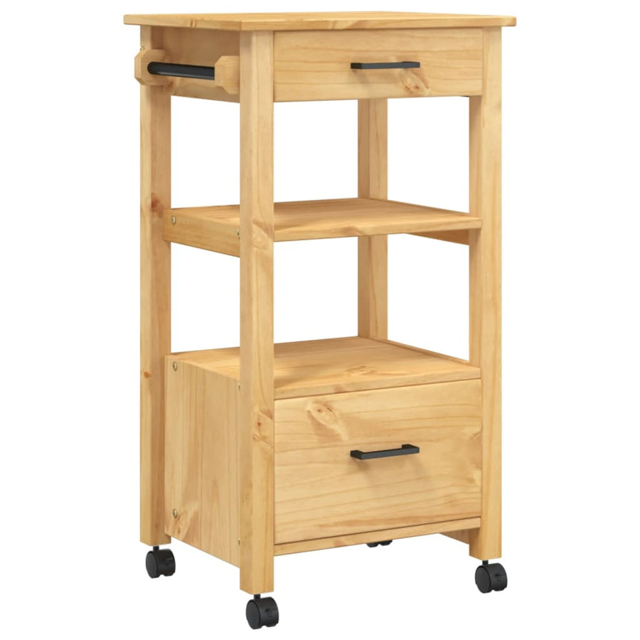 Keukentrolley Monza 48X40X90 Cm Massief Grenenhout Bruin