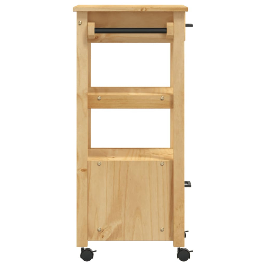 Keukentrolley Monza 48X40X90 Cm Massief Grenenhout Bruin