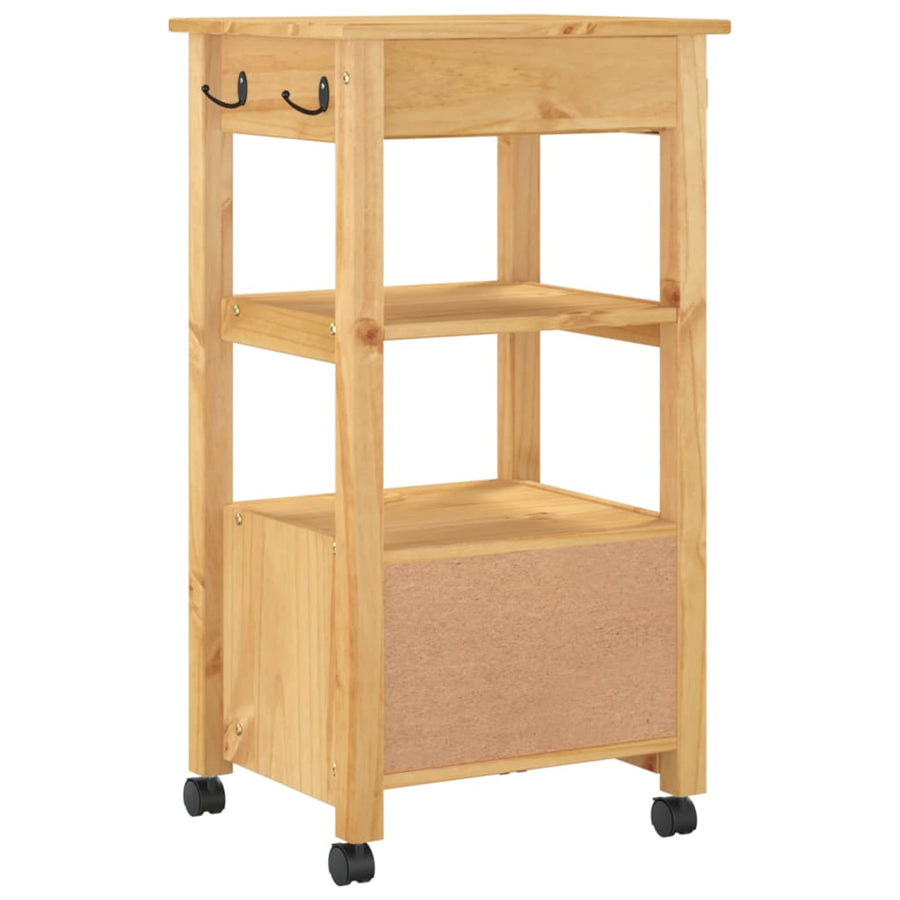 Keukentrolley Monza 48X40X90 Cm Massief Grenenhout Bruin