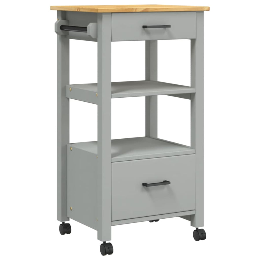 Keukentrolley Monza 48X40X90 Cm Massief Grenenhout Grijs