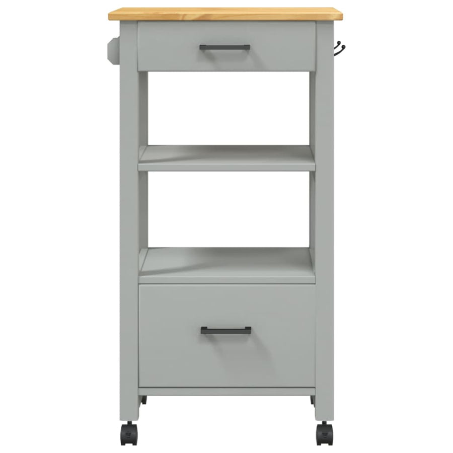 Keukentrolley Monza 48X40X90 Cm Massief Grenenhout Grijs