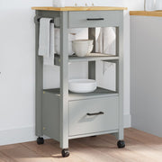 Keukentrolley 48x40x88,5 cm massief grenenhout grijs