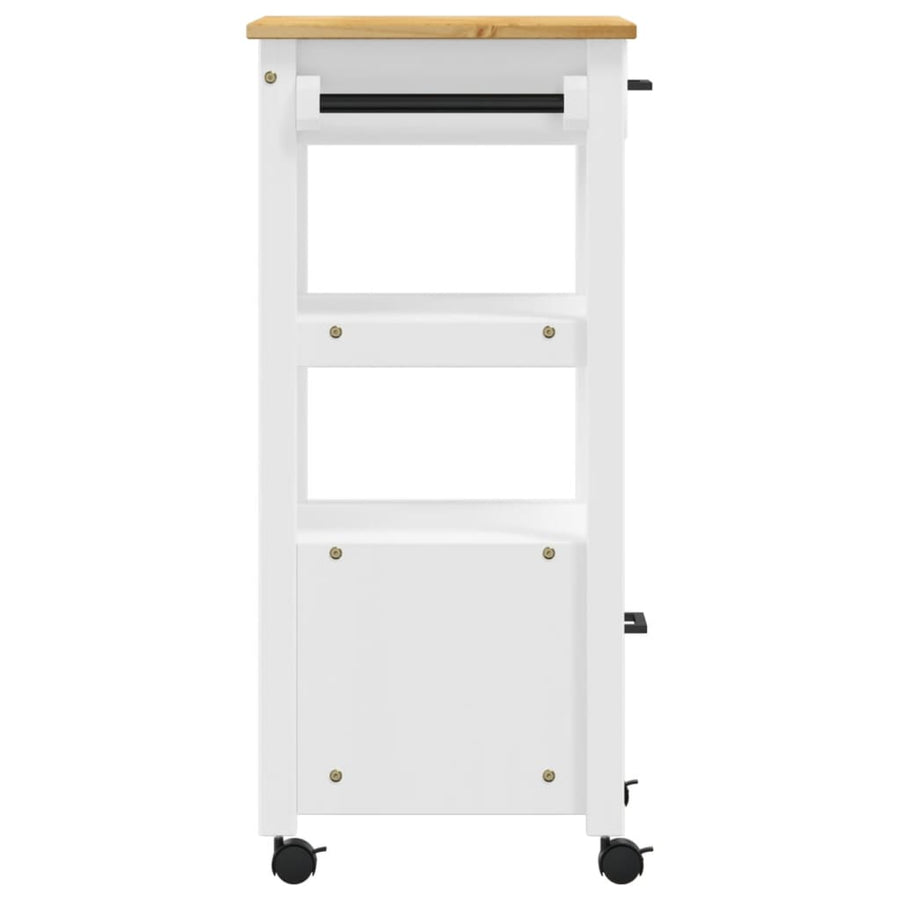 Keukentrolley Monza 48X40X90 Cm Massief Grenenhout Wit