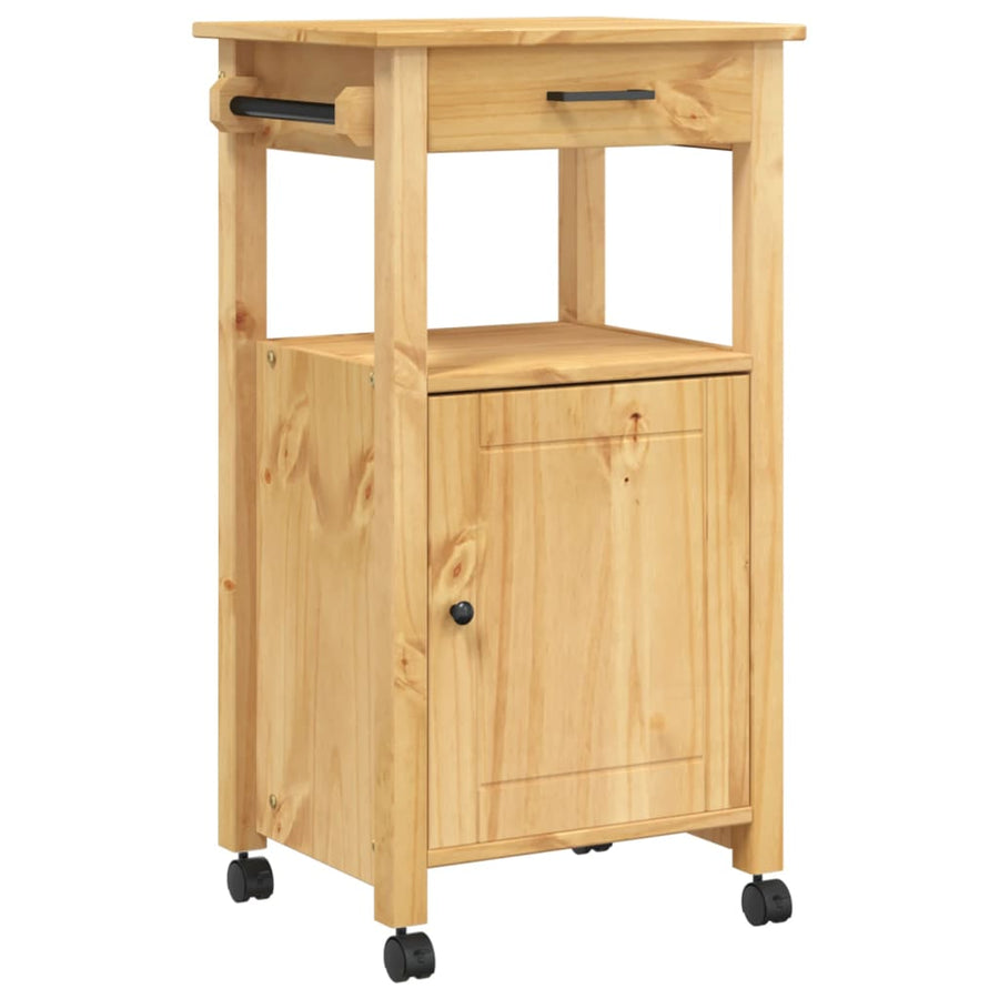 Keukentrolley Monza 48X40X90 Cm Massief Grenenhout Bruin