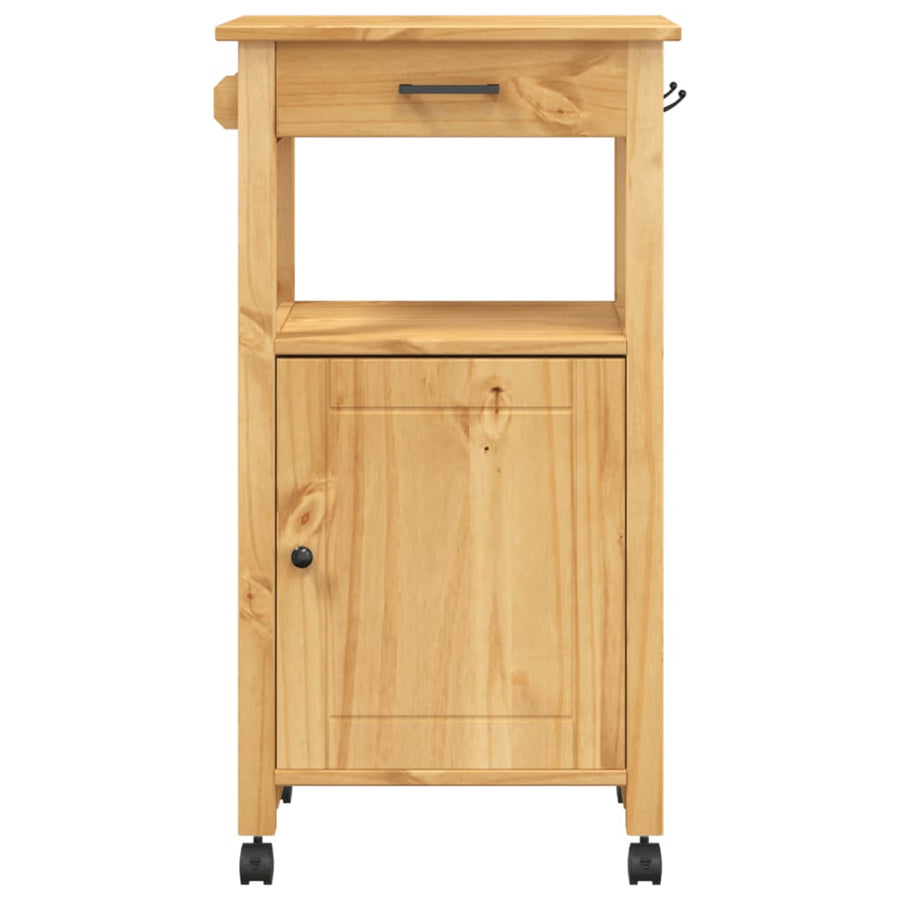 Keukentrolley Monza 48X40X90 Cm Massief Grenenhout Bruin