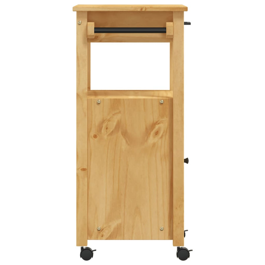 Keukentrolley Monza 48X40X90 Cm Massief Grenenhout Bruin
