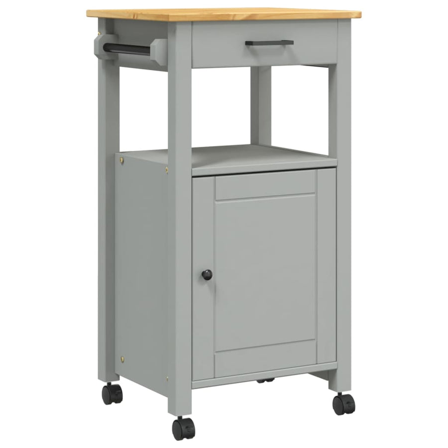Keukentrolley Monza 48X40X90 Cm Massief Grenenhout Grijs