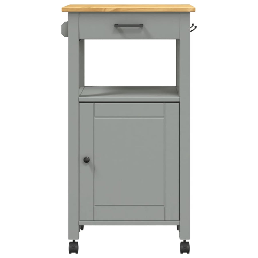 Keukentrolley Monza 48X40X90 Cm Massief Grenenhout Grijs
