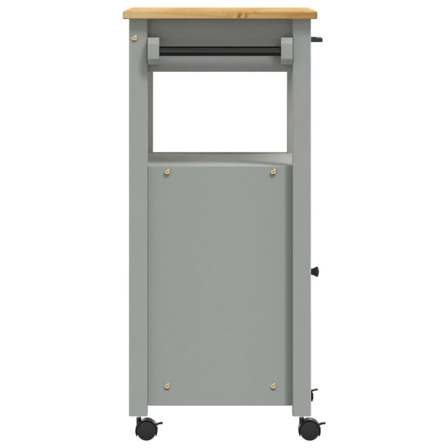 Keukentrolley Monza 48X40X90 Cm Massief Grenenhout Grijs